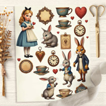 Vintage Alice Fussy Cut Wonderland Design