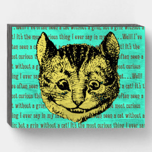 Vintage Alice in a Wonderland Cheshire Cat Wooden Box Sign