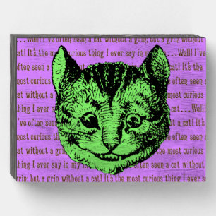 Vintage Alice in a Wonderland Cheshire Cat Wooden Box Sign