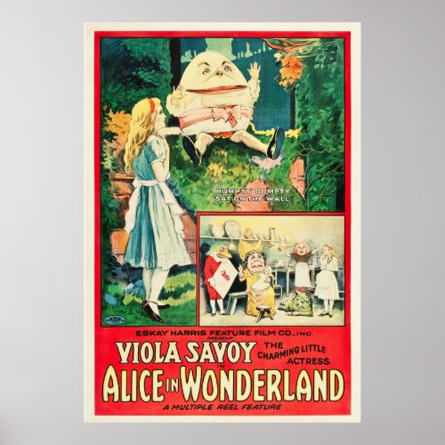 Vintage Alice in Wonderland 1915 Hollywood Movie  Poster