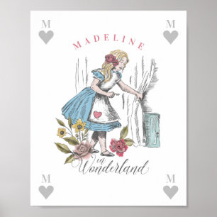 Vintage Alice in Wonderland Alice & Florals Post Poster
