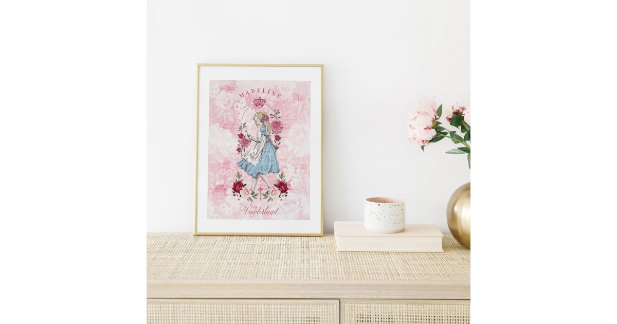 Vintage Alice in Wonderland | Alice & Florals Poster | Zazzle