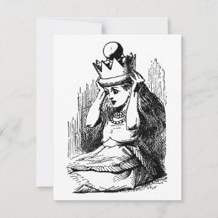 Vintage Alice in Wonderland, Alice w Queen's Crown Invitation