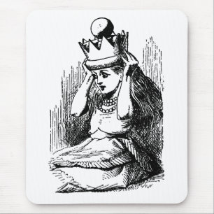 Vintage Alice in Wonderland, Alice w Queen's Crown Mouse Pad