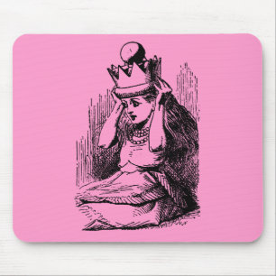 Vintage Alice in Wonderland, Alice w Queen's Crown Mouse Pad