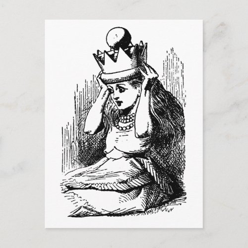 Vintage Alice in Wonderland Alice w Queens Crown Postcard