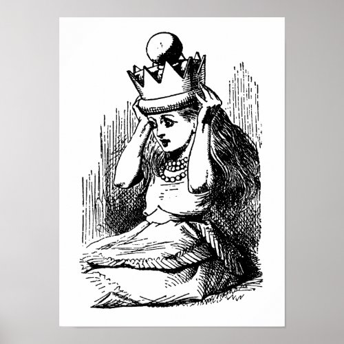 Vintage Alice in Wonderland Alice w Queens Crown Poster