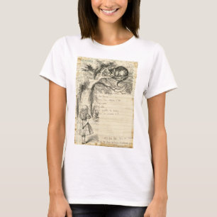 Vintage Alice In Wonderland And Cat Above Tree T-Shirt