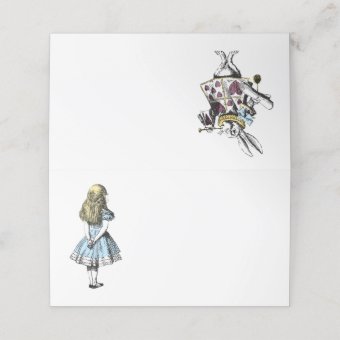 Vintage Alice in Wonderland and the White Rabbit Place Card | Zazzle
