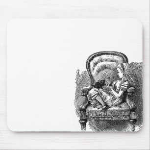 Vintage Alice in Wonderland antique emo goth Mouse Pad