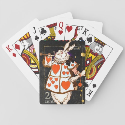 Vintage Alice in Wonderland Art White Rabbit Playing Cards