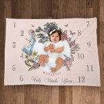 Vintage Alice in Wonderland | Baby Month Milestone Sherpa Blanket<br><div class="desc">Capture your baby's first year, month, or week milestones with our beautiful vintage Alice in wonderland theme milestone baby blanket. Perfect photo backdrop to keep track of your baby’s growth during the first year. Features a mix of our own hand-drawn original florals and artwork. We've meticulously restored the iconic Alice...</div>