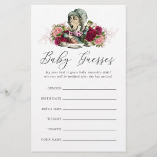 Vintage Alice In Wonderland Baby Shower Guesses