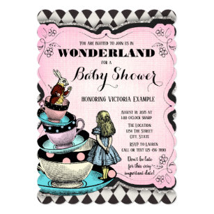 Alice In Wonderland Baby Shower Invitations Zazzle