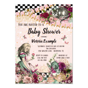 Alice In Wonderland Baby Shower Invitations Zazzle Vintage Alice In Wonderland Baby Shower Invitation