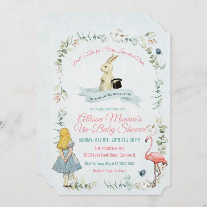 Vintage Alice In Wonderland Baby Shower Invitation Zazzle Com