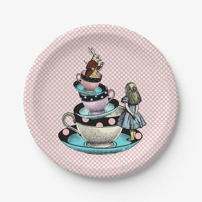 Vintage Alice in Wonderland Baby Shower Paper Plates (Front)