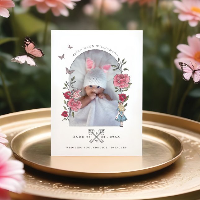 Vintage Alice In Wonderland Birth Announcement (Vintage Alice In Wonderland Birth Announcement)