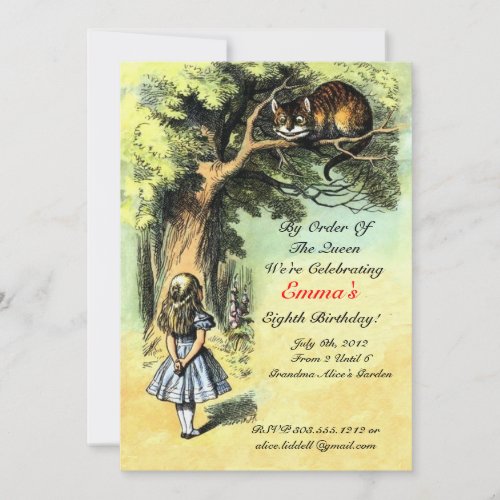 Vintage Alice In Wonderland Birthday Invitation