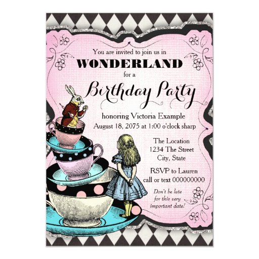 Alice In Wonderland Birthday Party Invitations 4