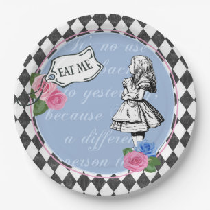 Vintage Alice in Wonderland Blue Paper Party Plate