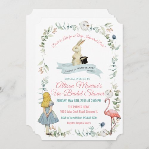 Vintage Alice in Wonderland Bridal Shower Invitation