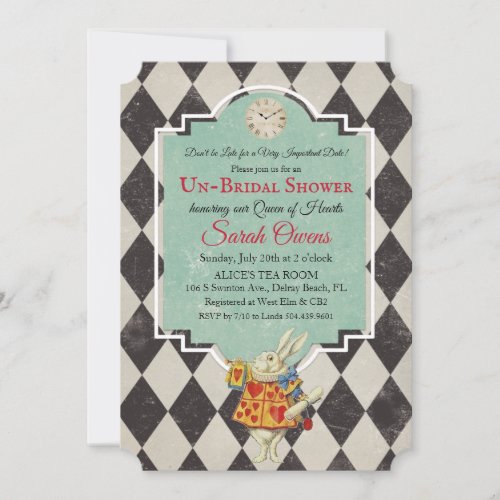 Vintage Alice in Wonderland Bridal Shower  Invitation
