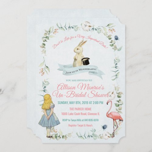 Vintage Alice in Wonderland Bridal Shower Invitation