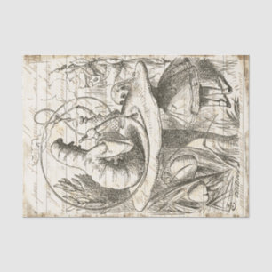 Vintage Alice in Wonderland Caterpillar Decoupage  Tissue Paper