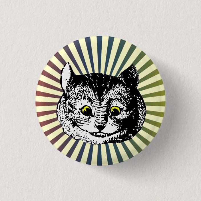 Vintage Alice In Wonderland Cheshire Cat Art Badge Pinback Button Zazzle Com