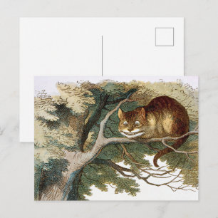 Vintage Alice in Wonderland Cheshire Cat Art Postcard