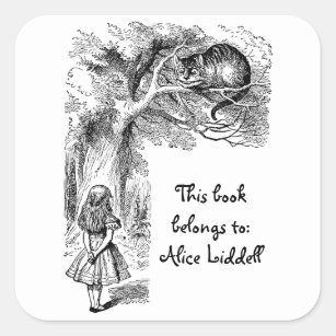 Vintage Alice in Wonderland Cheshire Cat Bookplate
