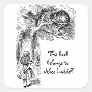 Vintage Alice in Wonderland Cheshire Cat Bookplate