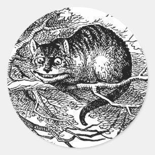 Vintage Alice in Wonderland, Cheshire Cat Classic Round Sticker