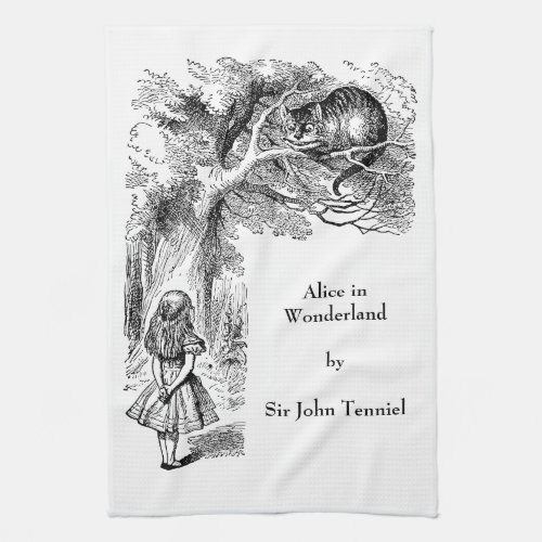 Vintage Alice in Wonderland Cheshire Cat Kitchen Towel