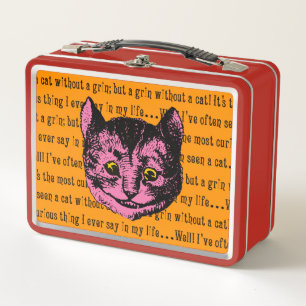 Vintage Alice in Wonderland Cheshire Cat Metal Lunch Box