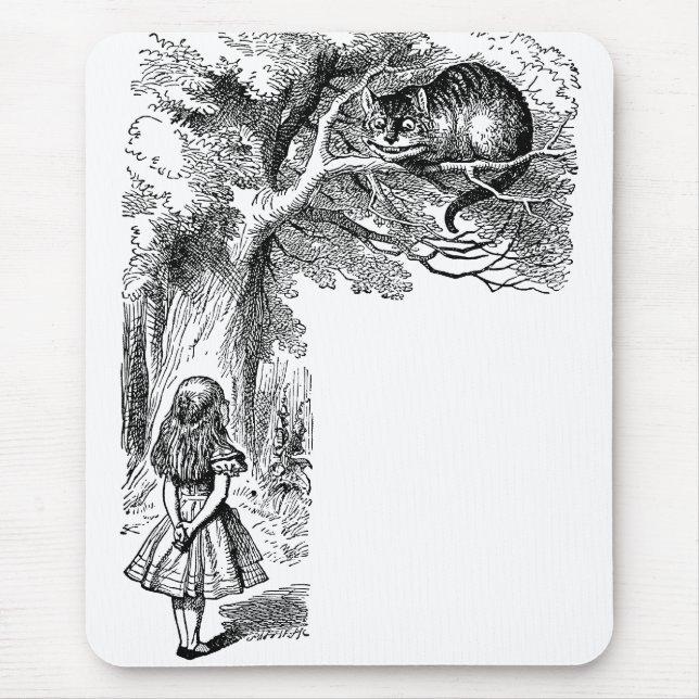 Vintage Alice in Wonderland, Cheshire Cat Mouse Pad (Front)