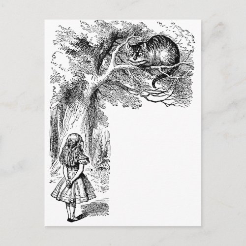 Vintage Alice in Wonderland Cheshire Cat Postcard