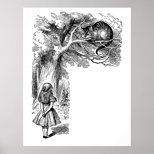 Vintage Alice in Wonderland, Cheshire Cat Poster (Front)