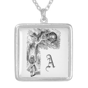 Vintage Alice in Wonderland, Cheshire Cat Silver Plated Necklace