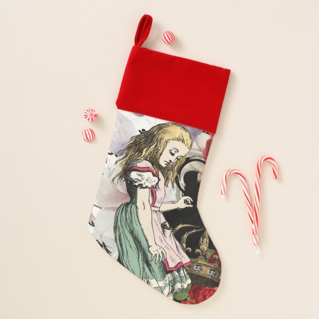 Vintage Alice in Wonderland Christmas Stocking (Front)