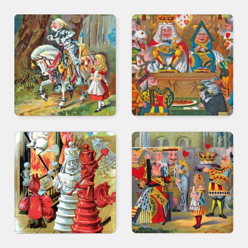 Vintage Alice In Wonderland Coaster Set