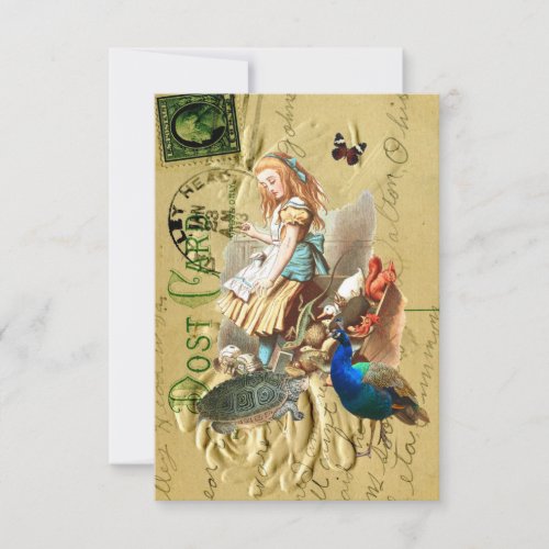 Vintage Alice in Wonderland collage Custom Invitations