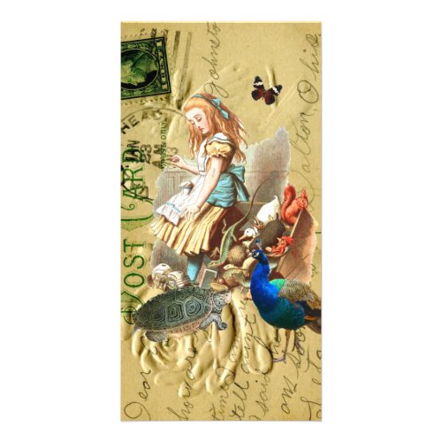 Vintage Alice in Wonderland collage Card