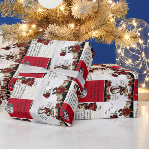 Vintage Alice in Wonderland Collage Christmas Gift Wrapping Paper