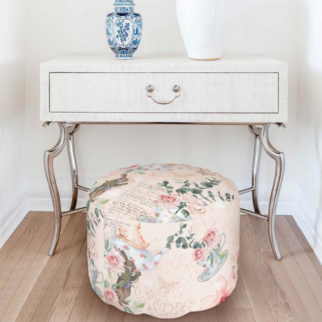 Vintage Alice In Wonderland Collage Decoupage Pouf (Creator Uploaded)