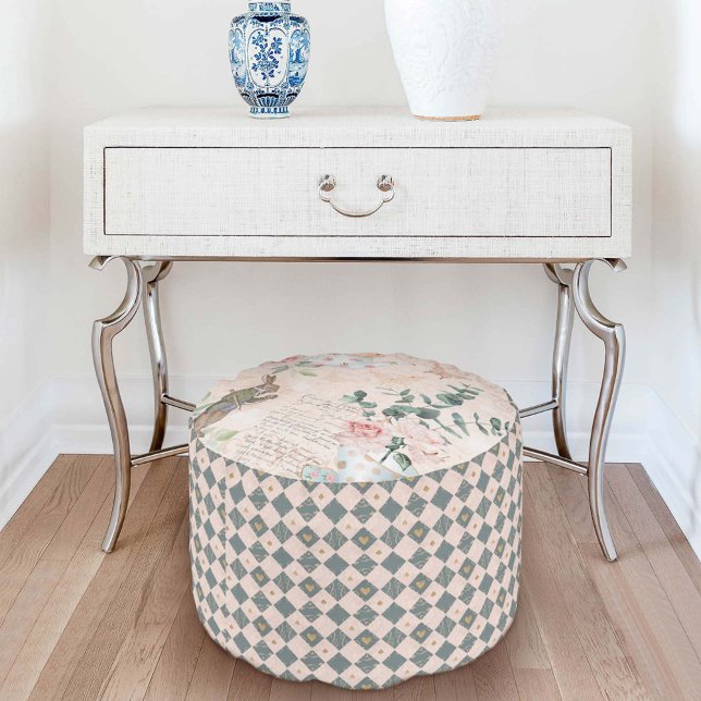Vintage Alice In Wonderland Collage Decoupage Pouf (Creator Uploaded)