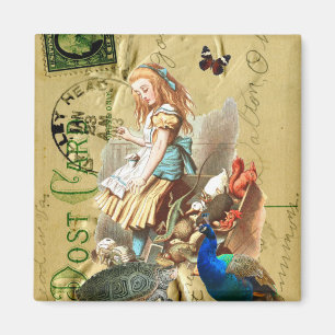 Vintage Alice in Wonderland collage Magnet