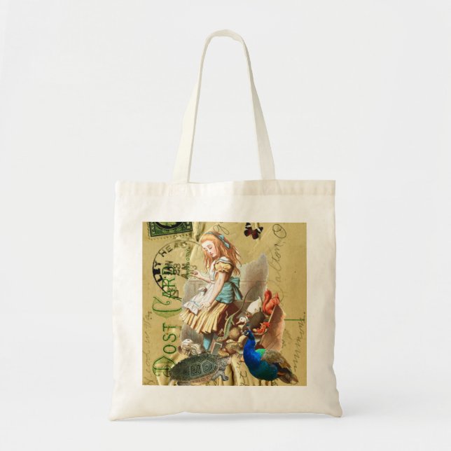 Vintage Alice in Wonderland collage Tote Bag (Front)