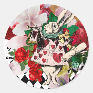 Vintage Alice in Wonderland Decoupage Classic Round Sticker
